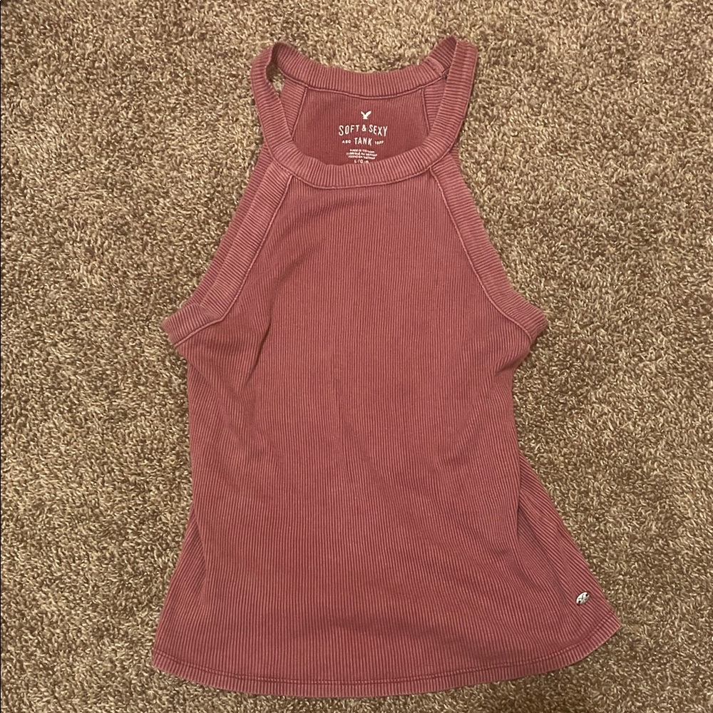 American Eagle Outfitters Soft & Sexy Ribbed Tank Top - Mauve